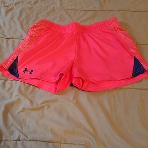 Under Armour  girls neon pink shorts